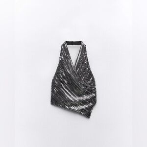 Zara Sequin Halter Top